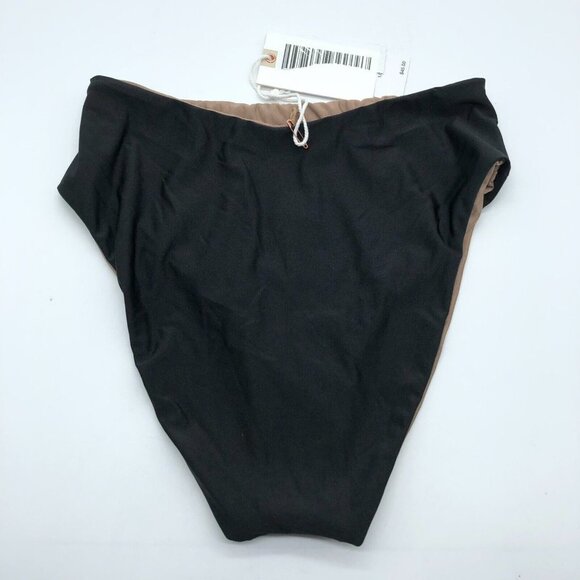 Good American Bikini New Shine Good Waist Bottom Reversible Black Brown 0 US XS - Picture 2 of 3
